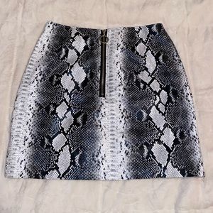 Black and White Snakeskin Skirt